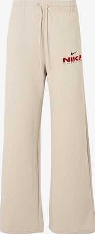 smėlio Nike Sportswear Plačios klešnės Kelnės 'CLS+ FLC': priekis