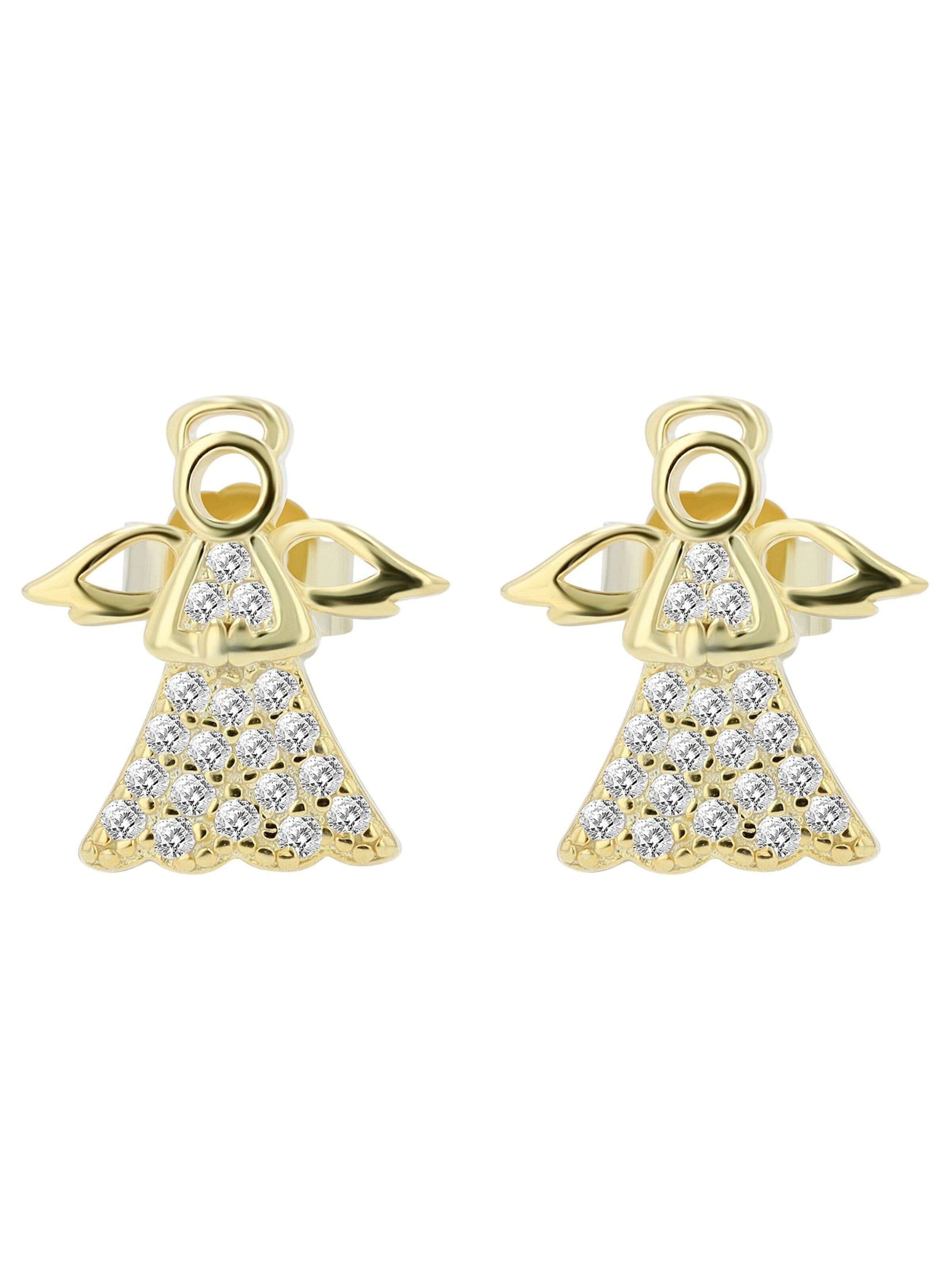 Akzent Ohrringe 'Liss, 925 Sterlingsilber, langlebig'‌‌‌ in Gold: Vorderseite