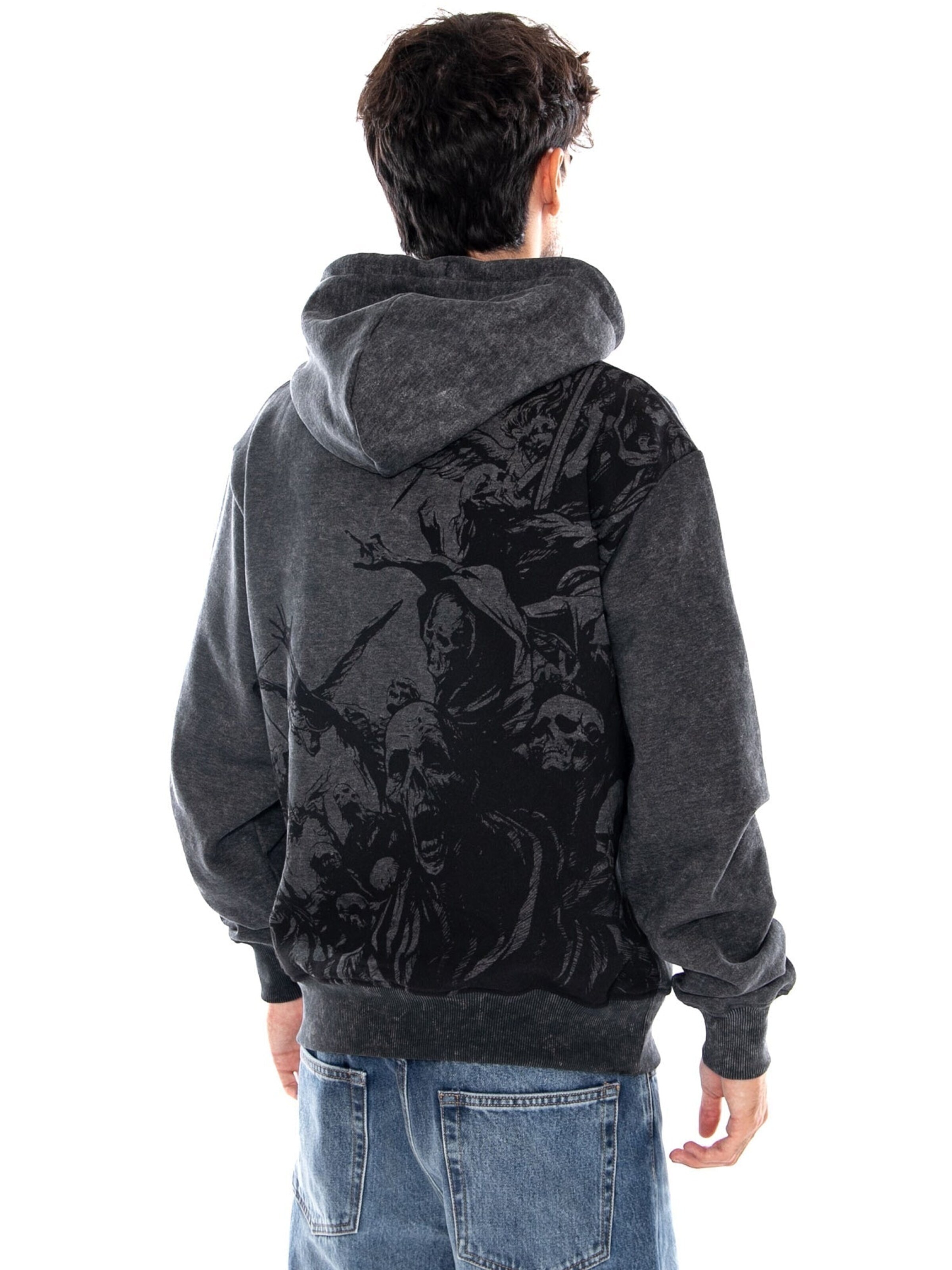Felpa 'HEAVEN FALLS HOODIE ACID BLACK' di DOLLY NOIRE in nero