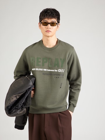 Sweat-shirt REPLAY en vert : devant