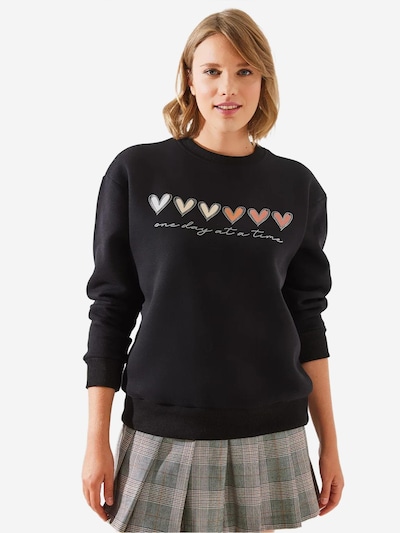 Bianco Lucci Sweater majica veličine M u smeđa / hrđavo smeđa / crna / bijela, Pregled proizvoda