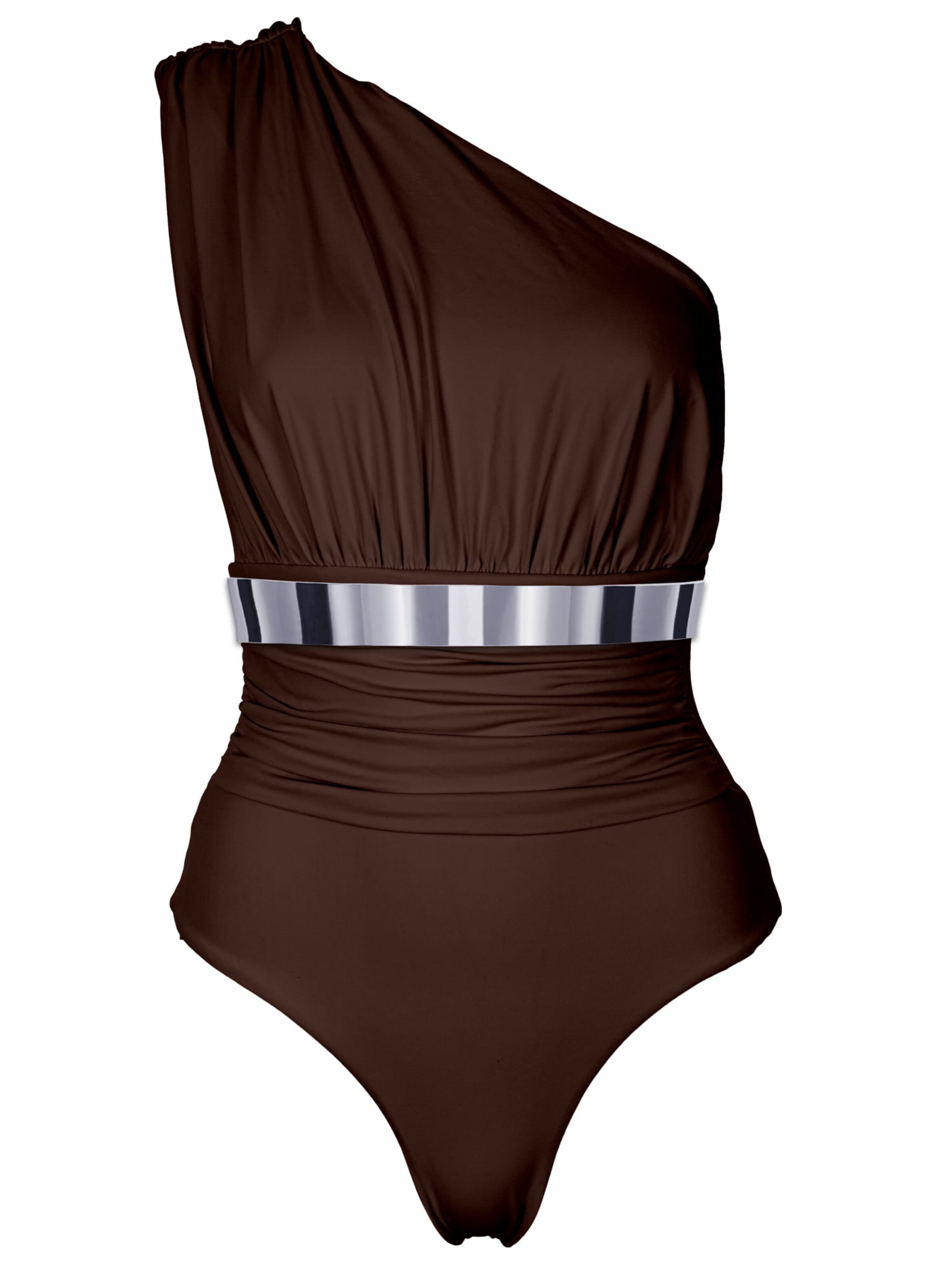 SEA ME SWIM Swimsuit 'MONACO Silver Edition' in Brown: front