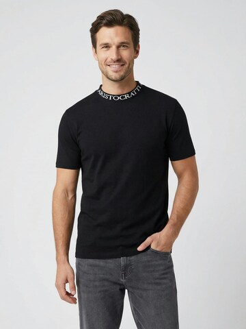 Maglietta 'PRIME – Premium T-Shirt Made from Fine Knit Cotton' di ARISTOCRATTI in nero: frontale