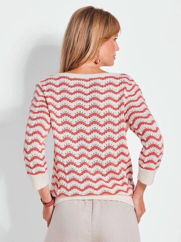 Goldner Strickpullover in Weiß