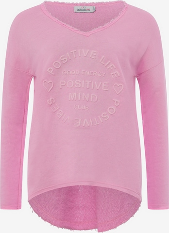 Zwillingsherz Pulover 'Positive Mind' | roza barva: sprednja stran
