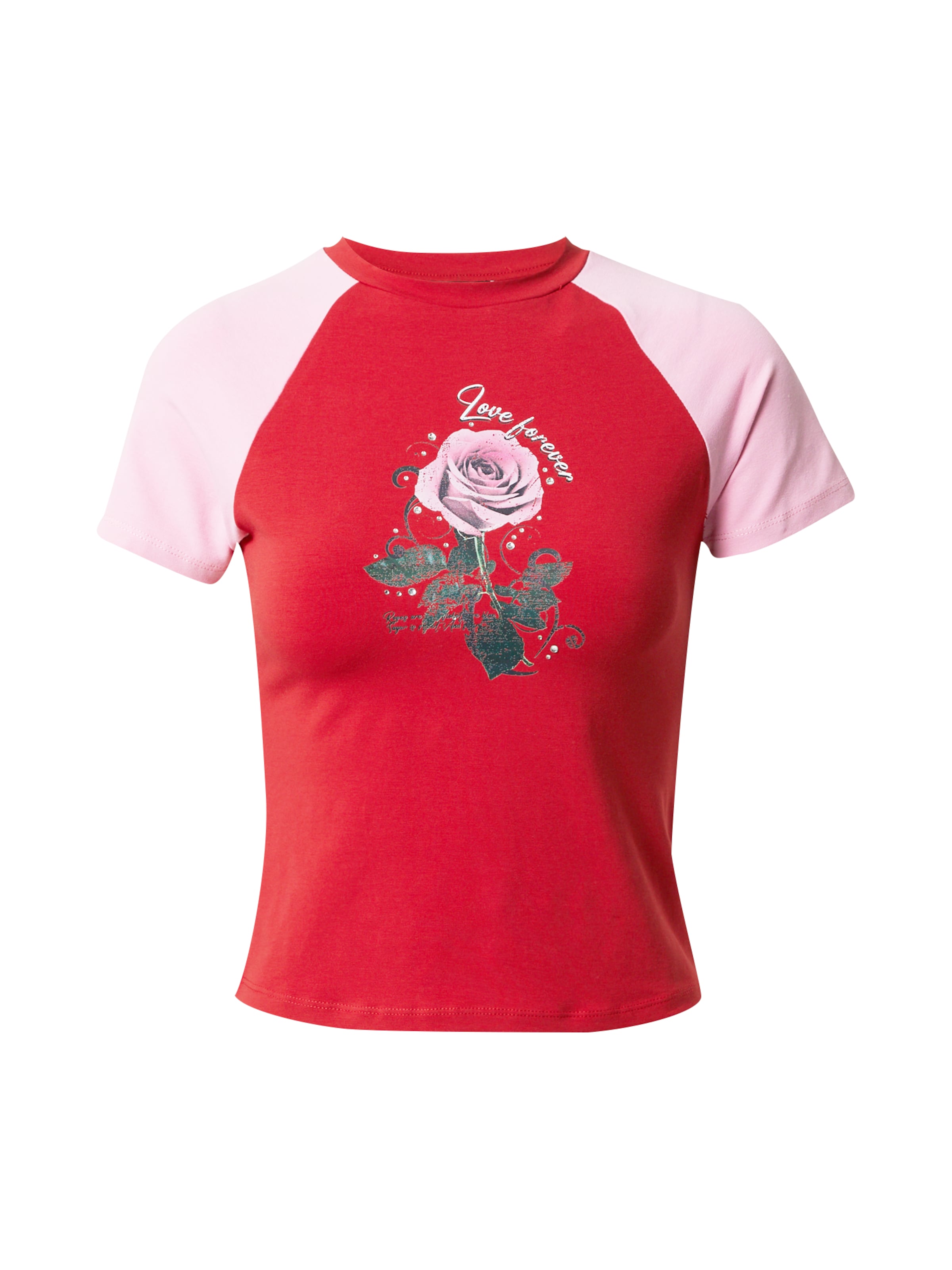 Nasty Gal Μπλουζάκι 'Love Forever' σε κόκκινο: μπροστά