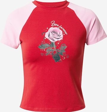 Nasty Gal - Camiseta 'Love Forever' en rojo: frente