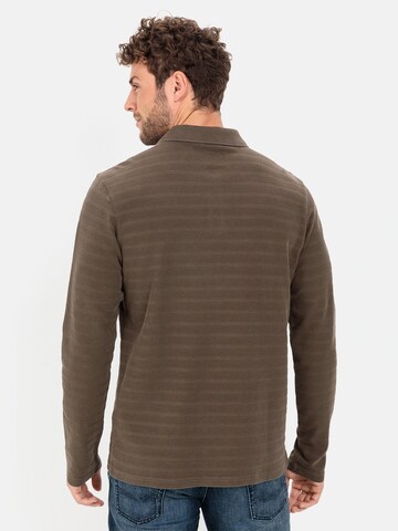 CAMEL ACTIVE Langarm-Poloshirt aus reiner Baumwolle in Braun