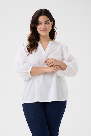 KAFFE CURVE - Blusa 'Jolisa' em branco: frente