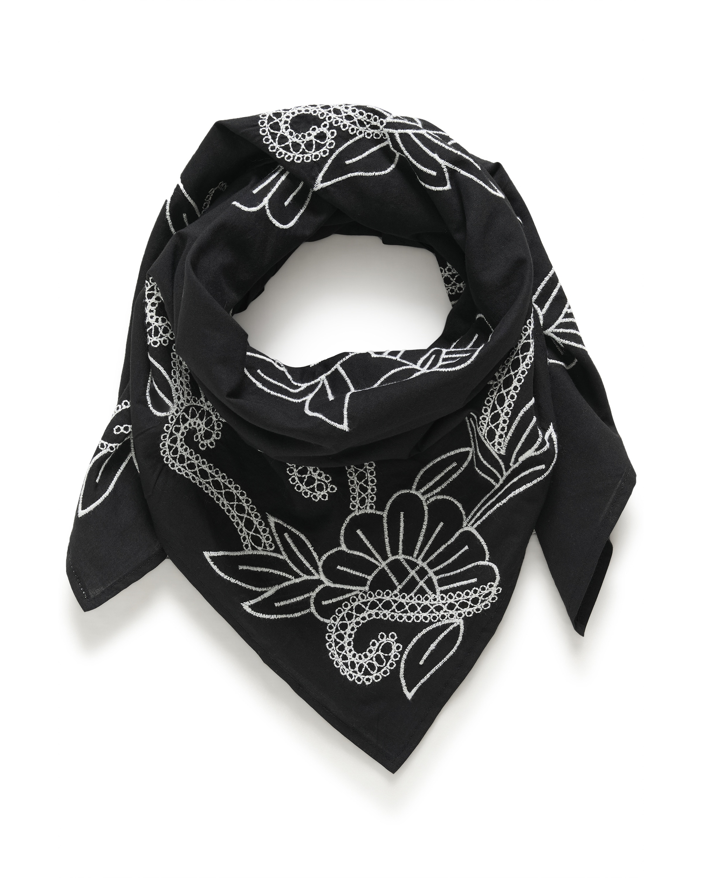 Foulard 'Phias' Part Two en noir : devant