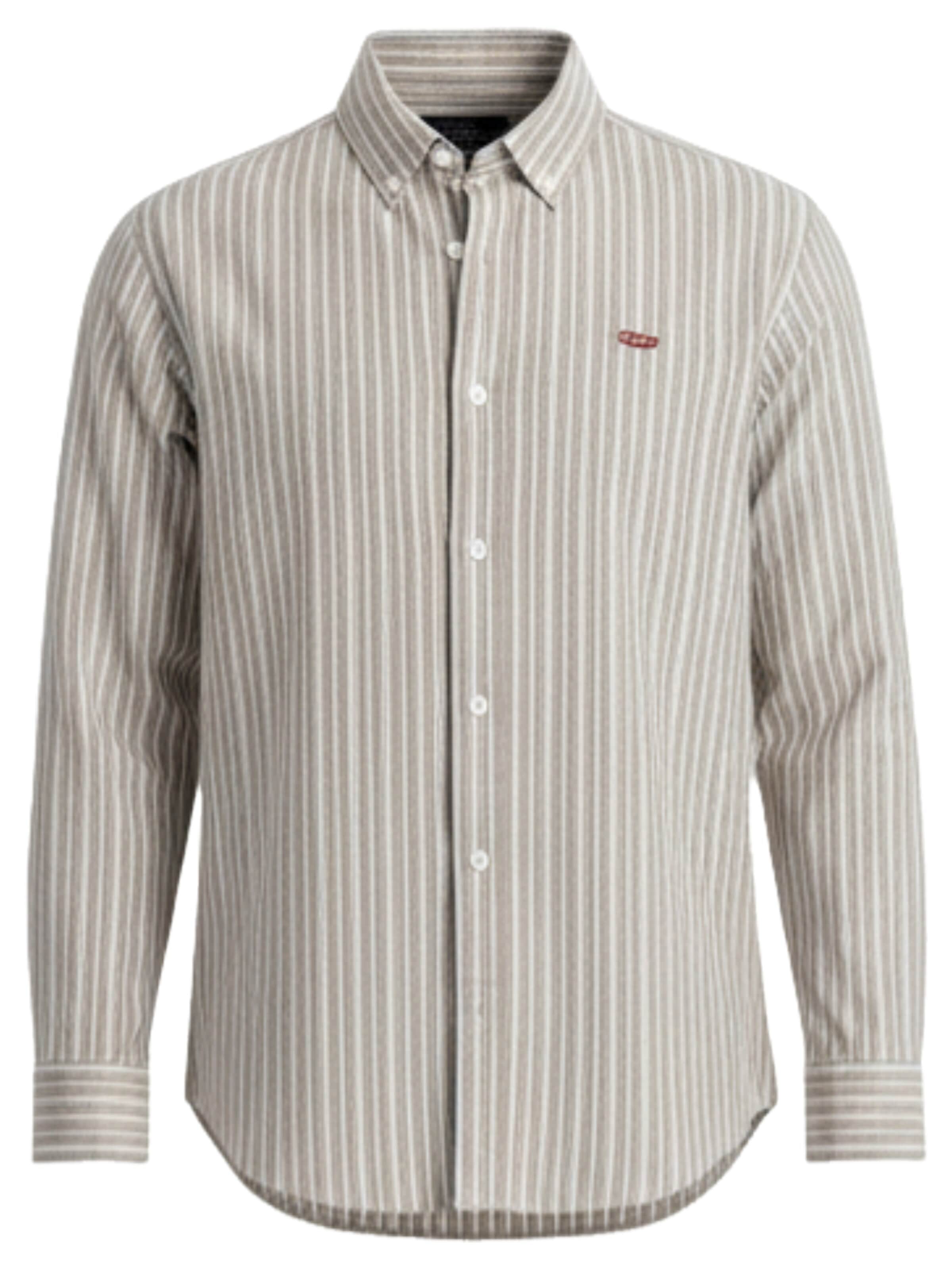 Ombre Regular fit Button Up Shirt in Beige: front