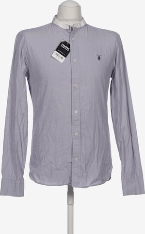 All Saints Spitalfields Button Up Shirt in S in Blue: front