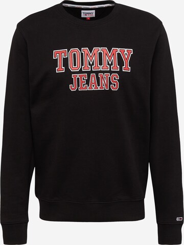 Tommy Jeans Sweatshirt in Zwart: voorkant