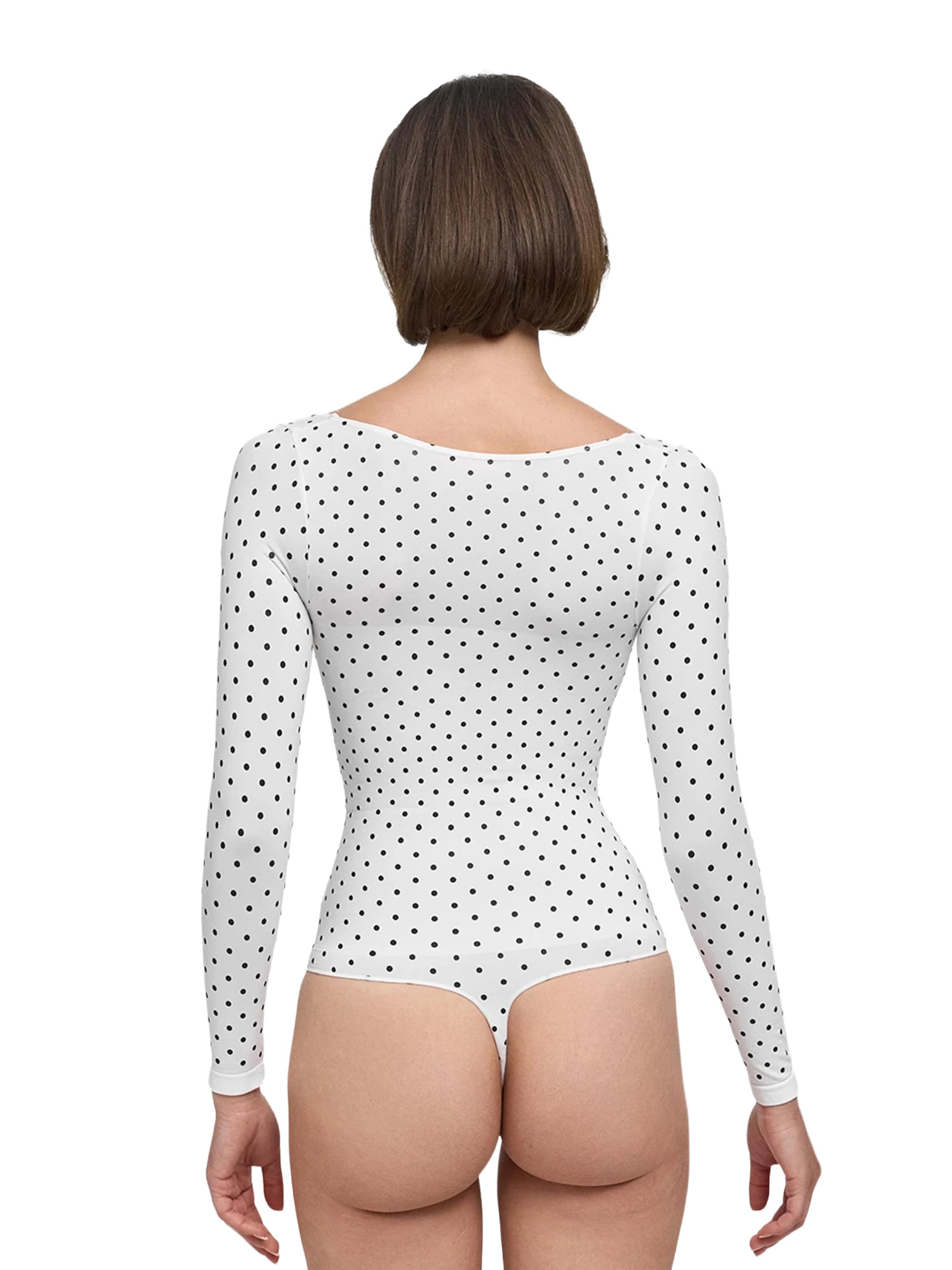 Body modellante 'Bodysuit Sculpting Shapewear Longsleeve mit String' di cfab (formerly creamy fabrics) in bianco