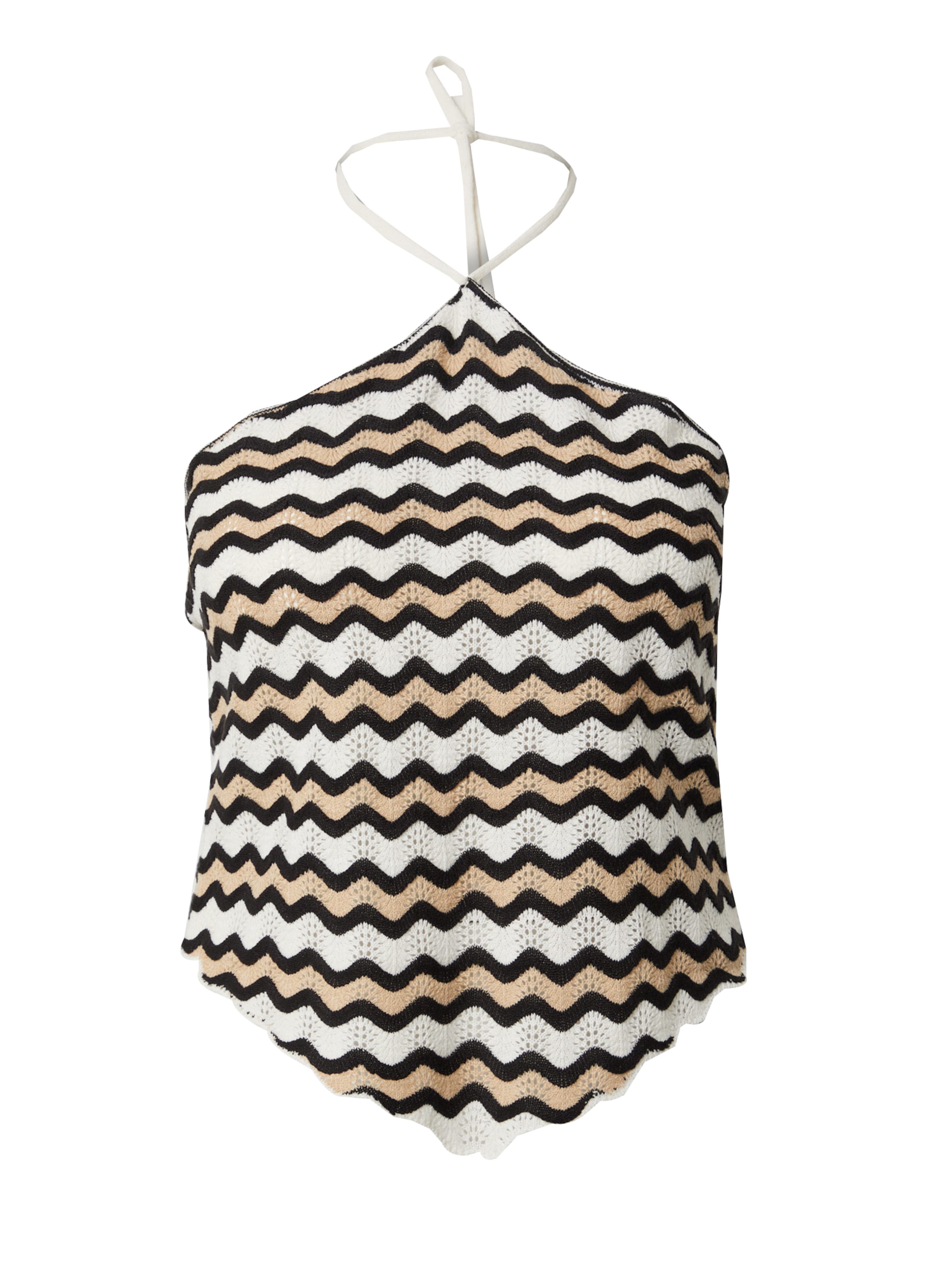 Noisy May Curve Broderad topp 'NMSADIE' i beige: framsida