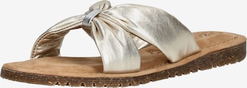 LAZAMANI Mules in Gold: front
