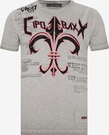 CIPO & BAXX T-Shirt 'Emblem' in Grau: predná strana