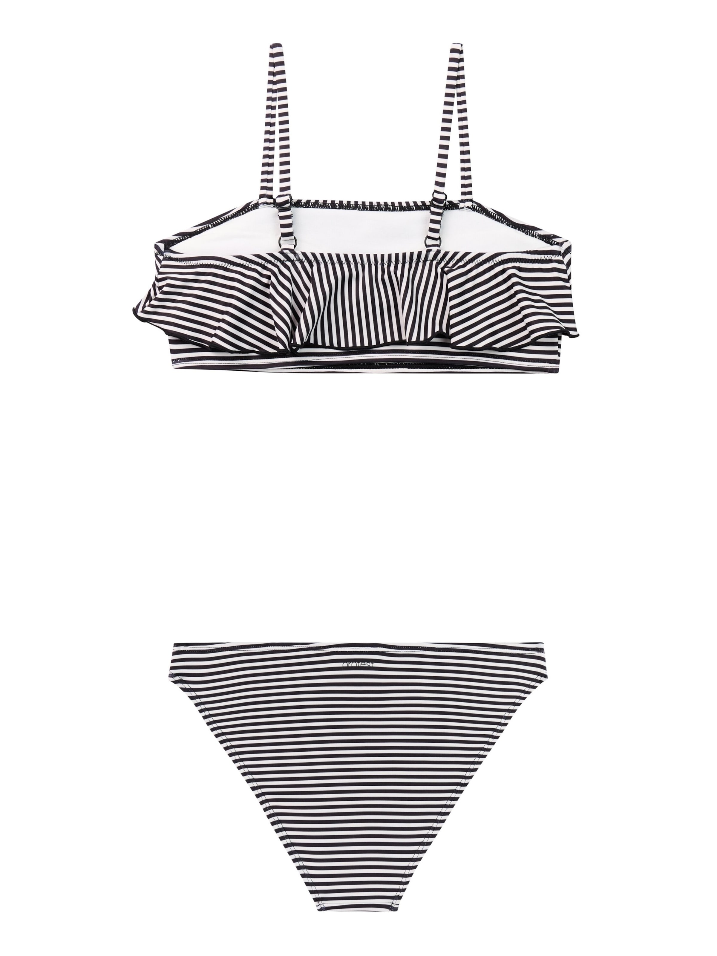 PROTEST Bustier Bikini 'PRTStripes JR' in Zwart