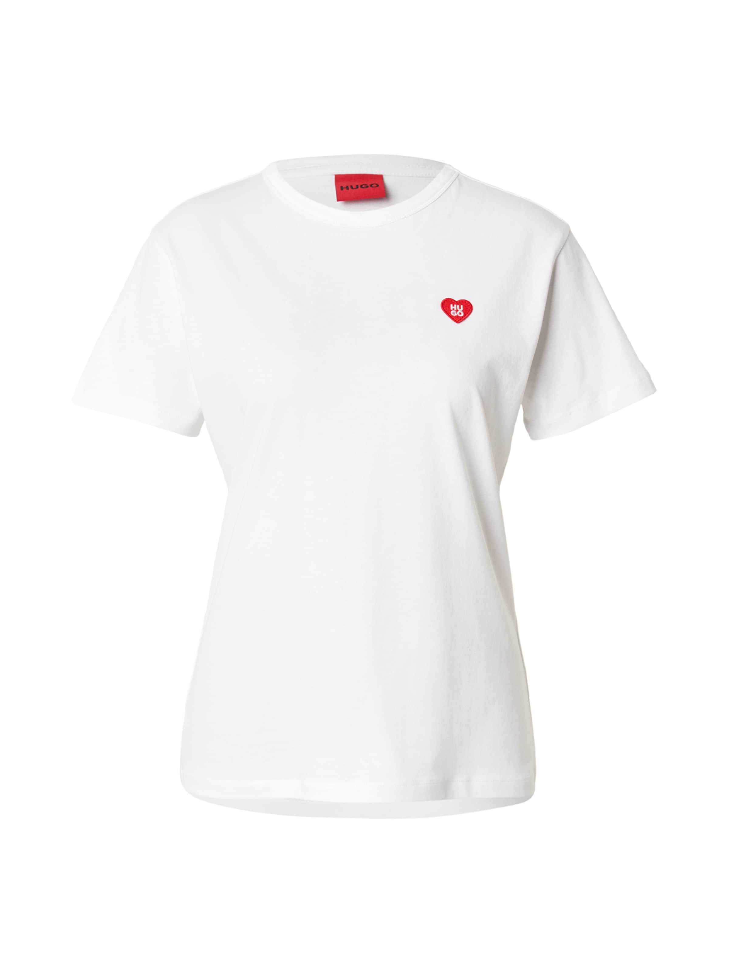 HUGO Тениска 'Damacia_6' в бяло: отпред