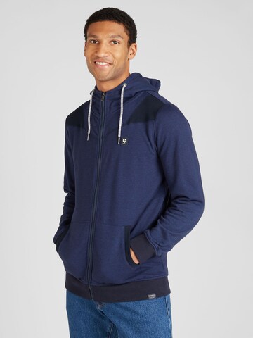 GARCIA Zip-Up Hoodie in Blue: front