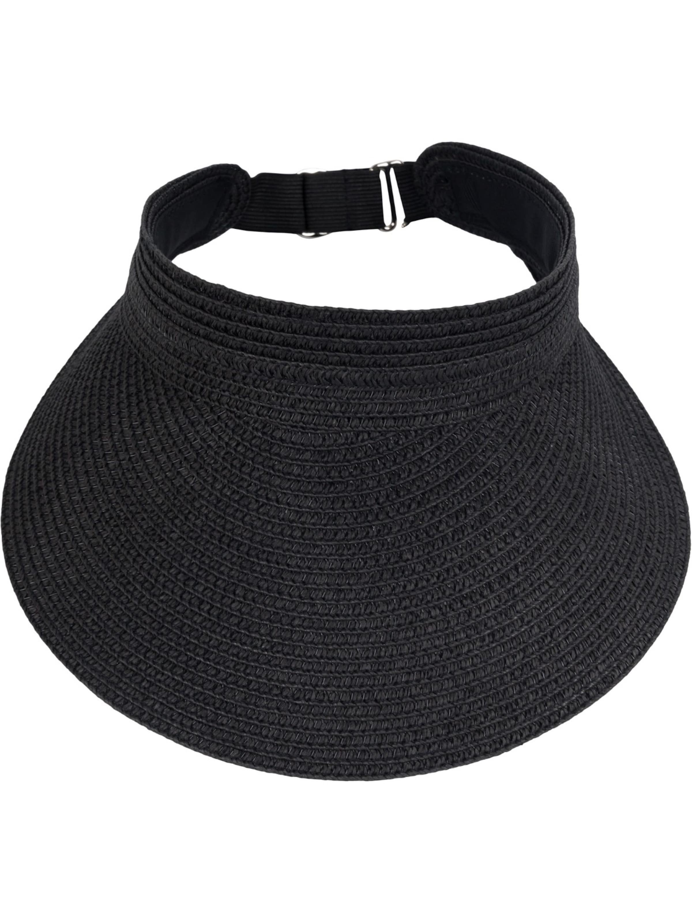 styleBREAKER Cap 'Papierstroh Visor Cap Einfarbig' in Black