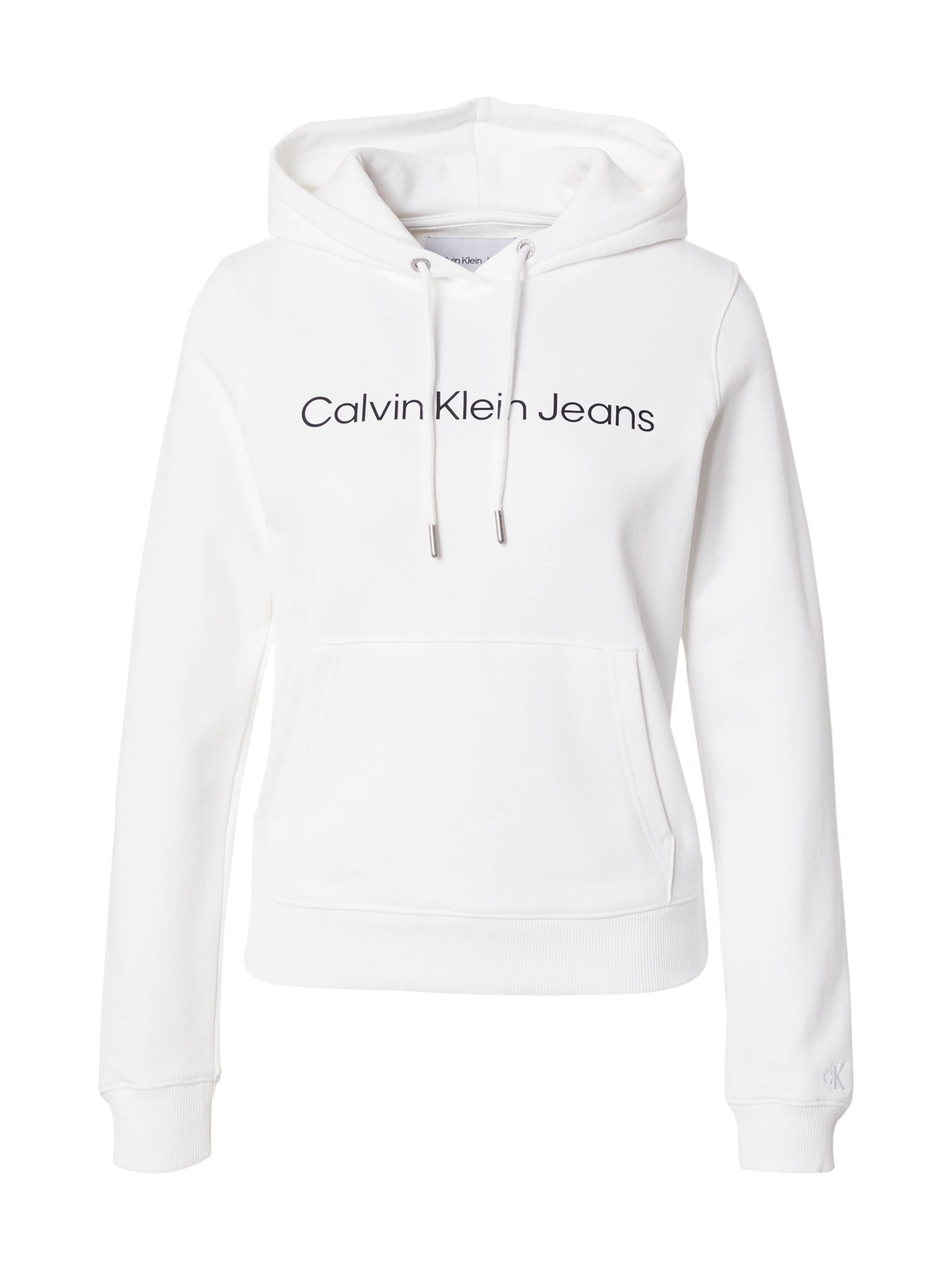 Calvin Klein Jeans Mikina 'CORE INSTITUTIONAL' – bílá: přední strana