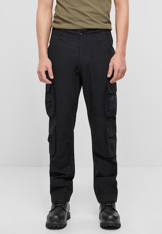 Brandit - Slimfit Pantalón cargo en negro: frente