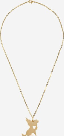 Gemshine Necklace 'Hund Flügel - Treuer Schutzengel' in Gold: front