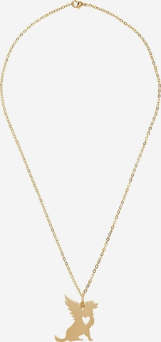 Gemshine Necklace 'Hund Flügel - Treuer Schutzengel' in Gold: front