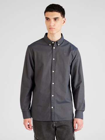 KnowledgeCotton Apparel - Ajuste regular Camisa 'ELDER' en verde: frente