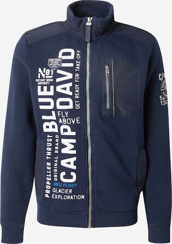 CAMP DAVID Tepláková bunda - Modrá: predná strana