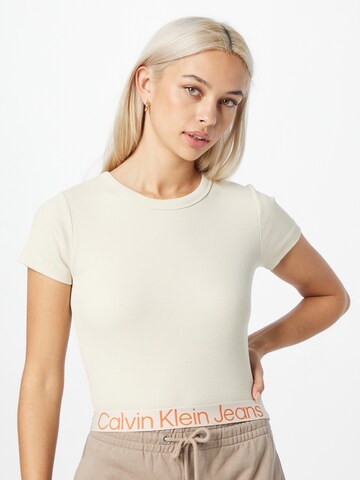 Calvin Klein Jeans - Camiseta en beige: frente