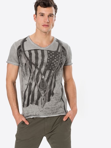 Key Largo Regular fit T-shirt 'RAZOR BLADE' i grå: framsida