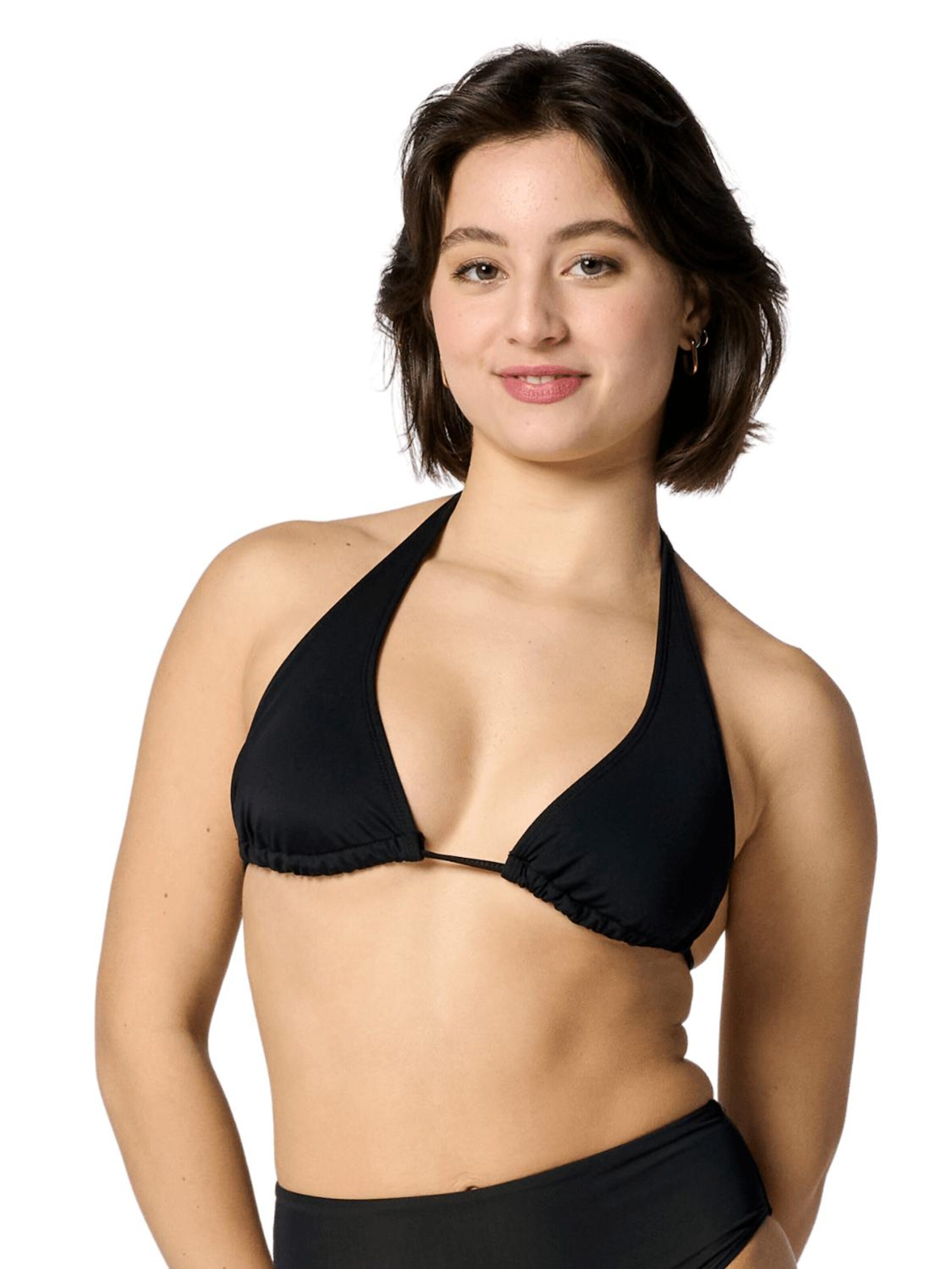 Moodies Undies Triangle Bikini top in Black: front