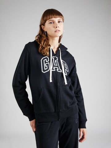 GAP Zip-Up Hoodie in Black: front