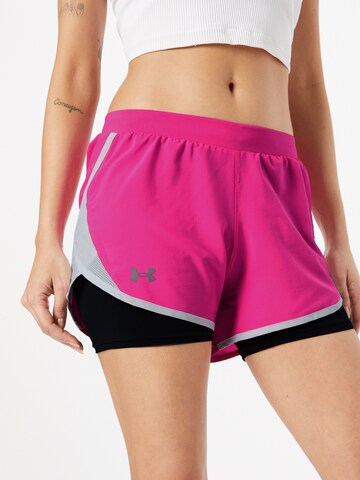 UNDER ARMOUR regular Sportsbukser 'Fly By 2.0' i pink