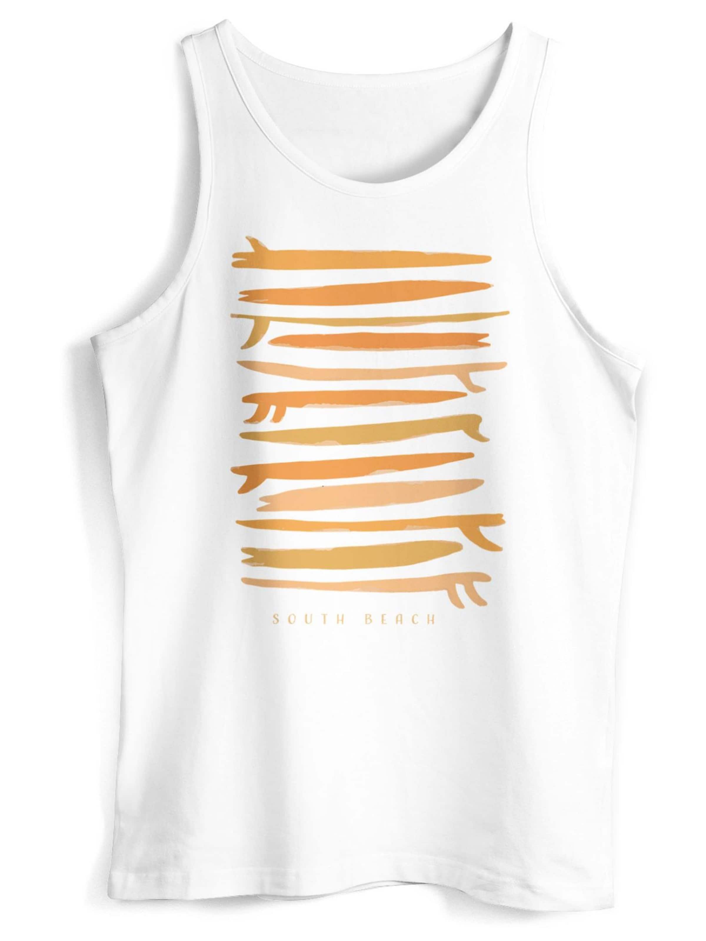 Neverless Shirt 'Surf Boards South'‌‌‌‌‌‌‌‌‌ in Weiß: Vorderseite