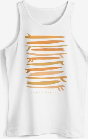 Neverless Shirt 'Surf Boards South' in Weiß: Vorderseite