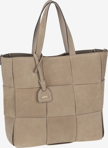 ABRO Shopper 'Chessboard Suede' in Beige: predná strana