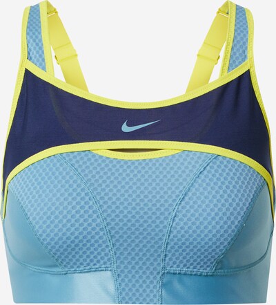 NIKE Soutien-gorge de sport 'Alpha' en turquoise / bleu foncé / jaune, Vue avec produit