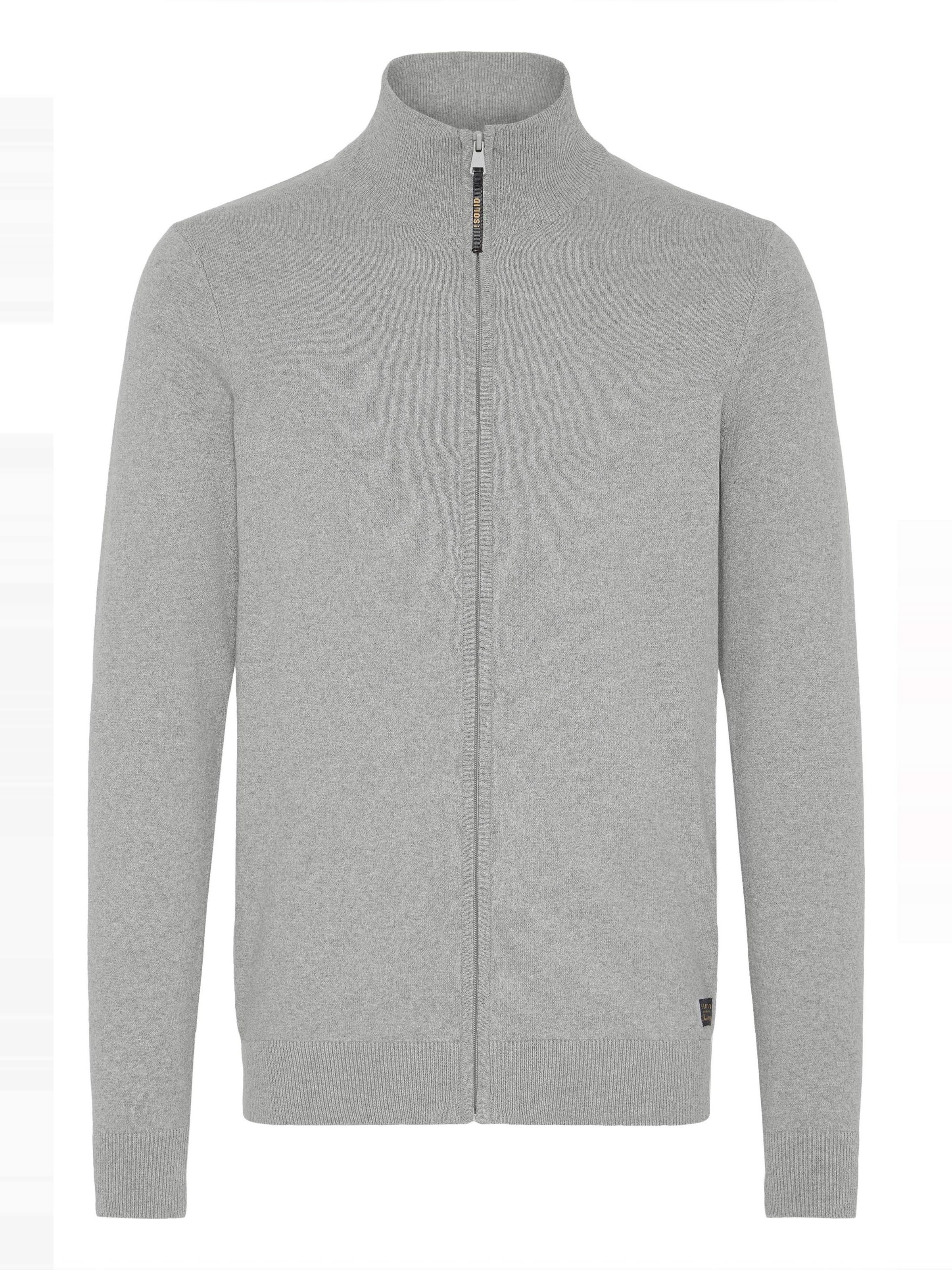 !Solid Knit cardigan ' SDAKALAS ' in Grey: front