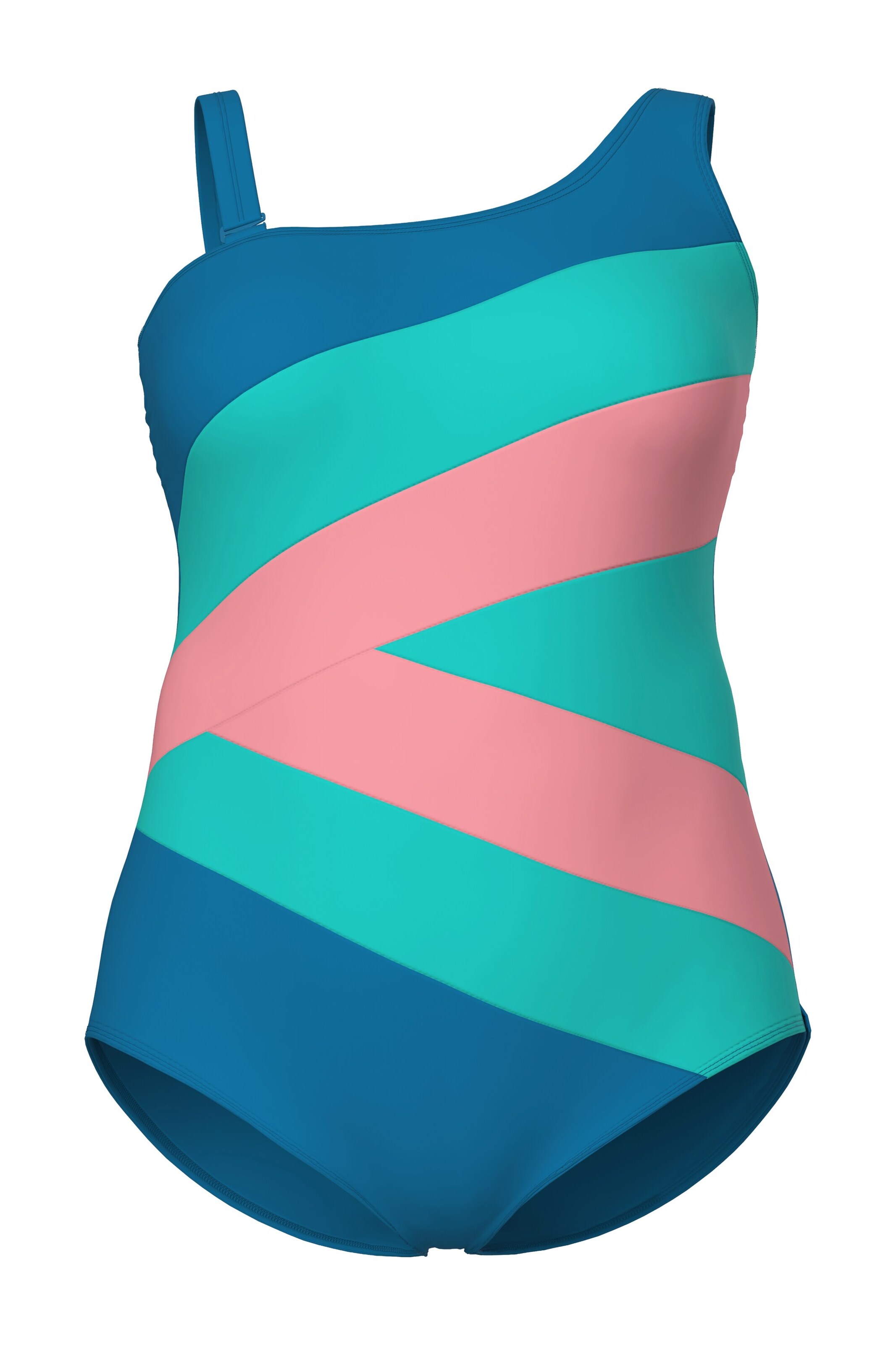 Ulla Popken Bustier Badeanzug in Blau: Vorderseite
