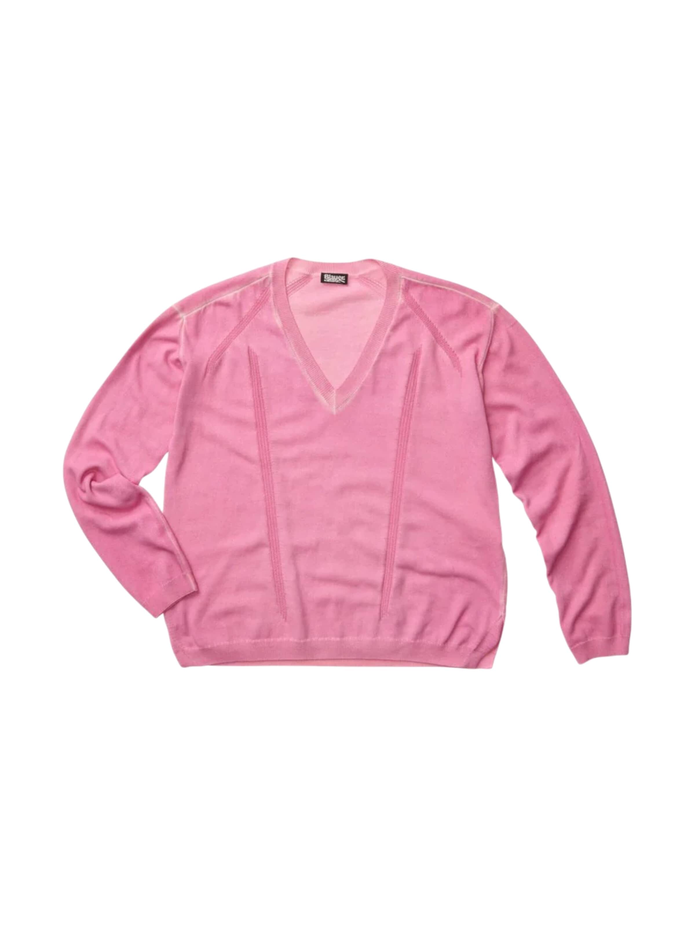 Blauer Pullover‌‌‌‌‌‌‌‌ in Pink: Vorderseite