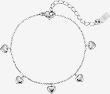 Braccialetto 'Heart Parade' di Hey Happiness in argento: frontale