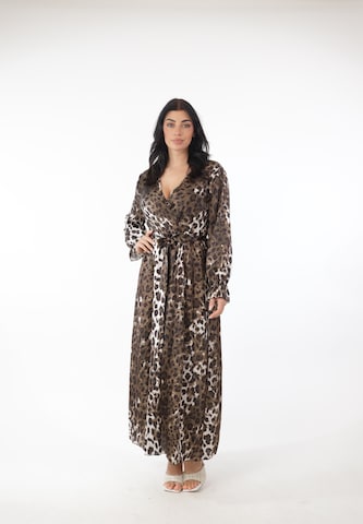 Elara Jurk in Bruin: voorkant