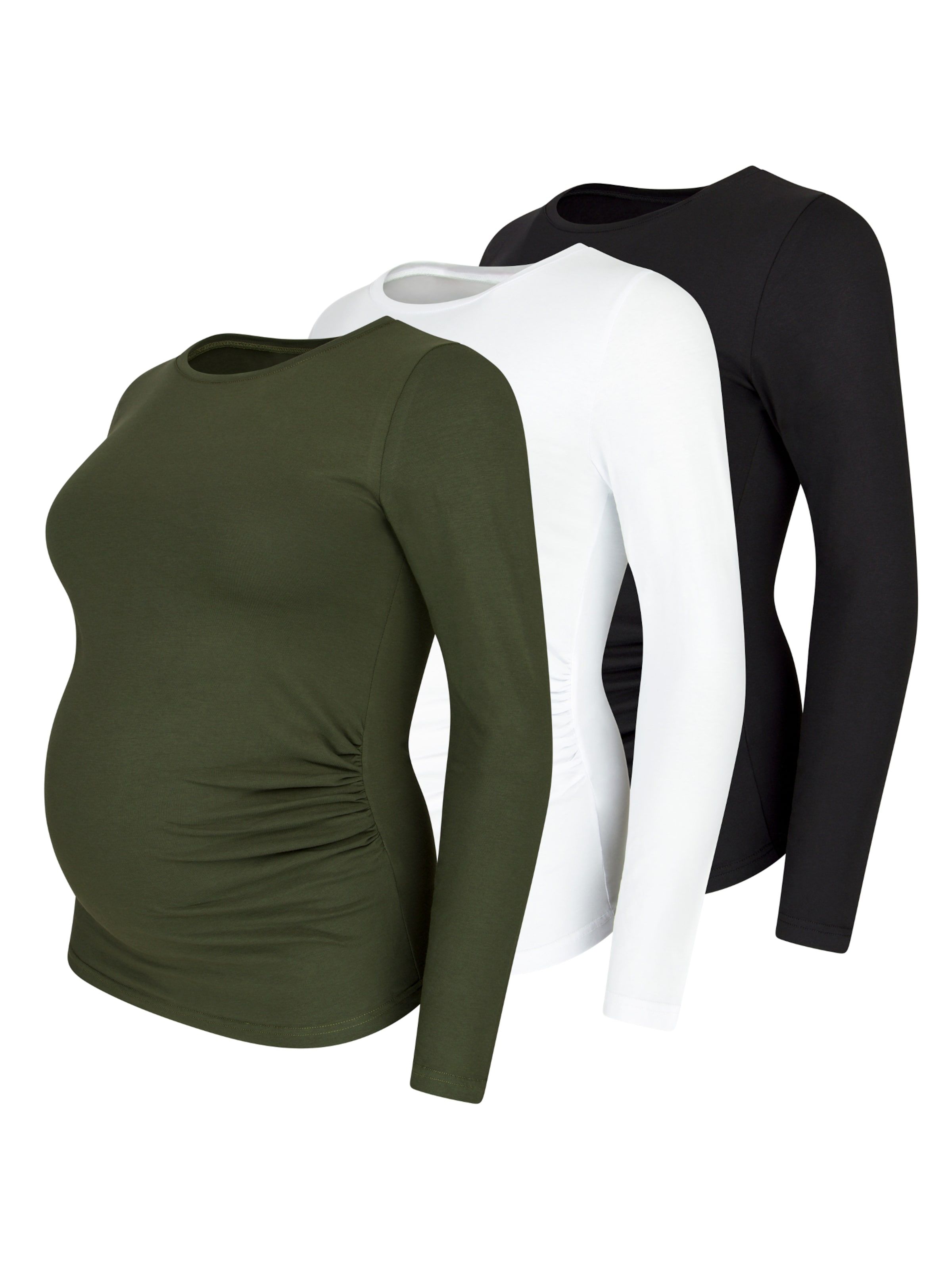 M.M.C. Shirt 'Langarm Basic Umstandsmode'‌‌‌‌‌‌ in Grün: Vorderseite
