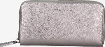 Portamonete 'Portafoglio donna pelle dollaro con zip 20x10 cm' di Virginia Rhinè in argento: frontale