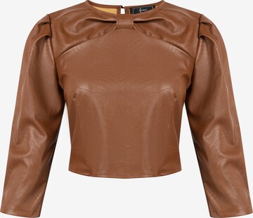 faina Blouse in Brown: front