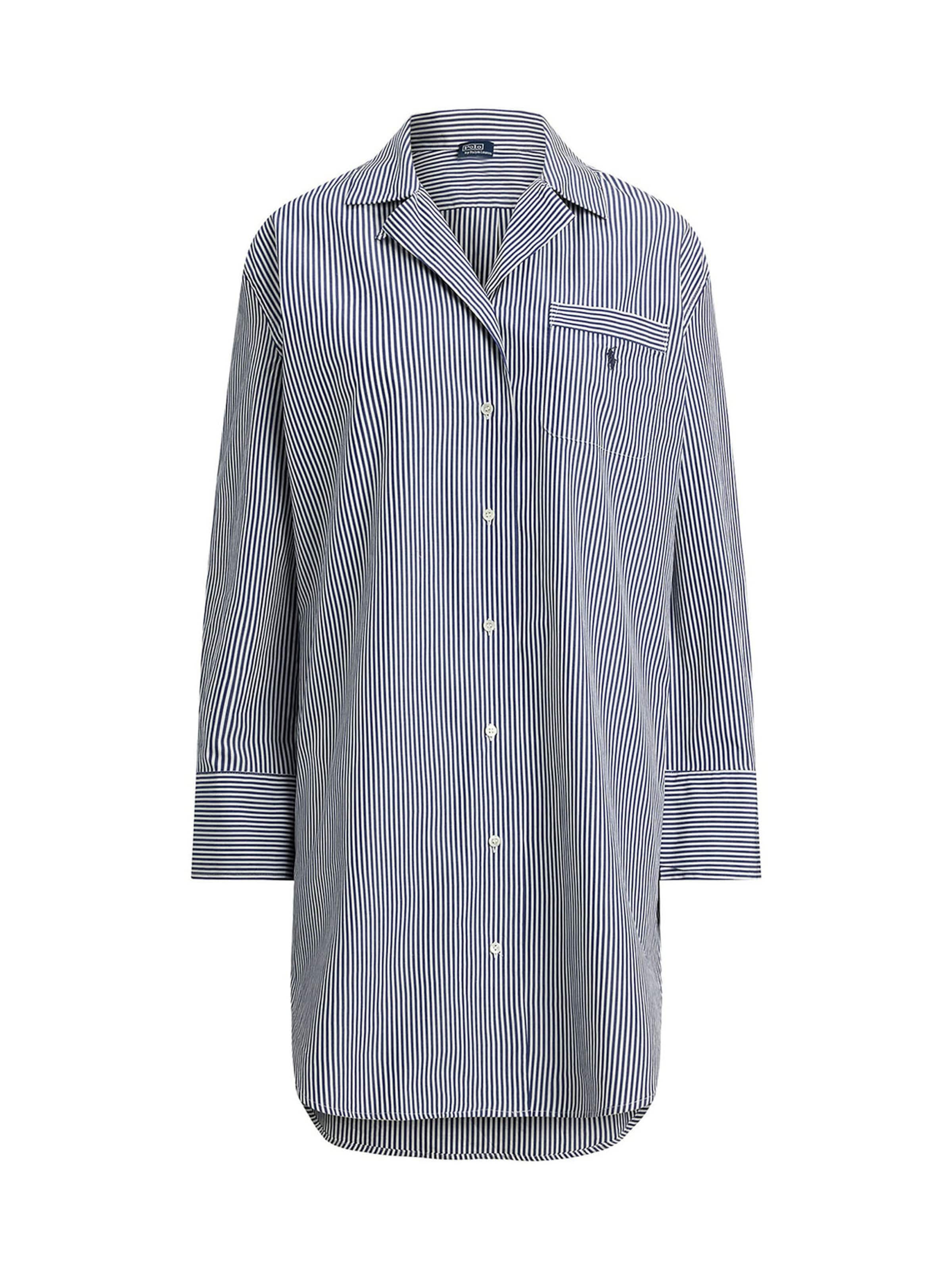 Polo Ralph Lauren Nightgown ' Shirting Stripes ' in Blue: front