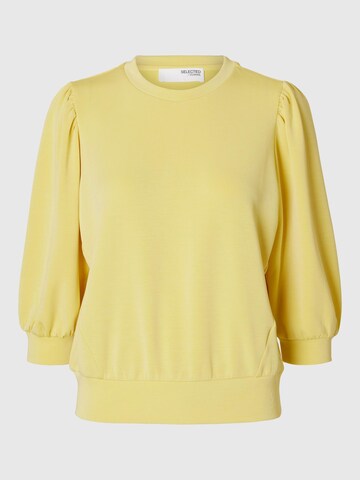 Sweat-shirt 'SLFTenny' SELECTED en jaune : devant